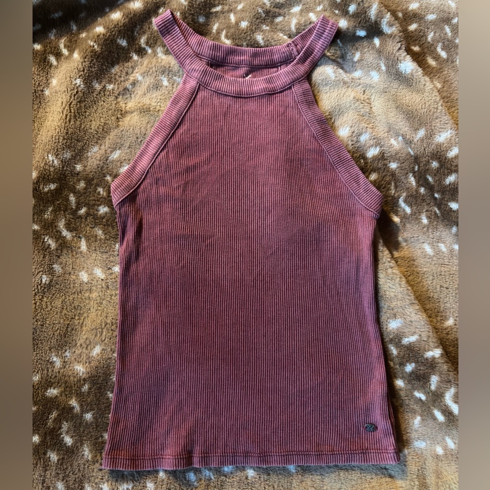 American Eagle Outfitters Mauve Ribbed Tank Top